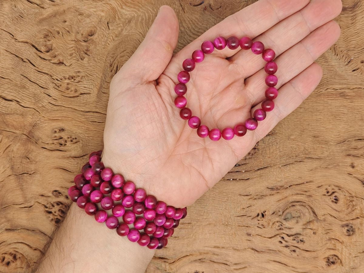 Pink Tiger Eye Bracelet – AAA Quality Stone of Love & Confidence