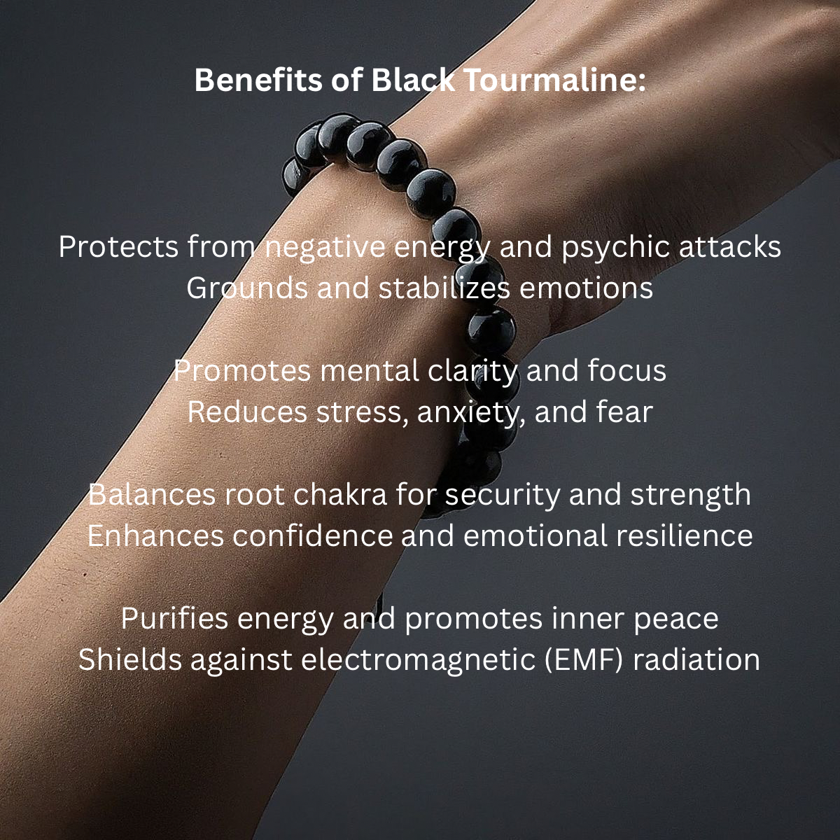 Black Tourmaline Bracelet – AAA Quality Stone of Protection & Grounding