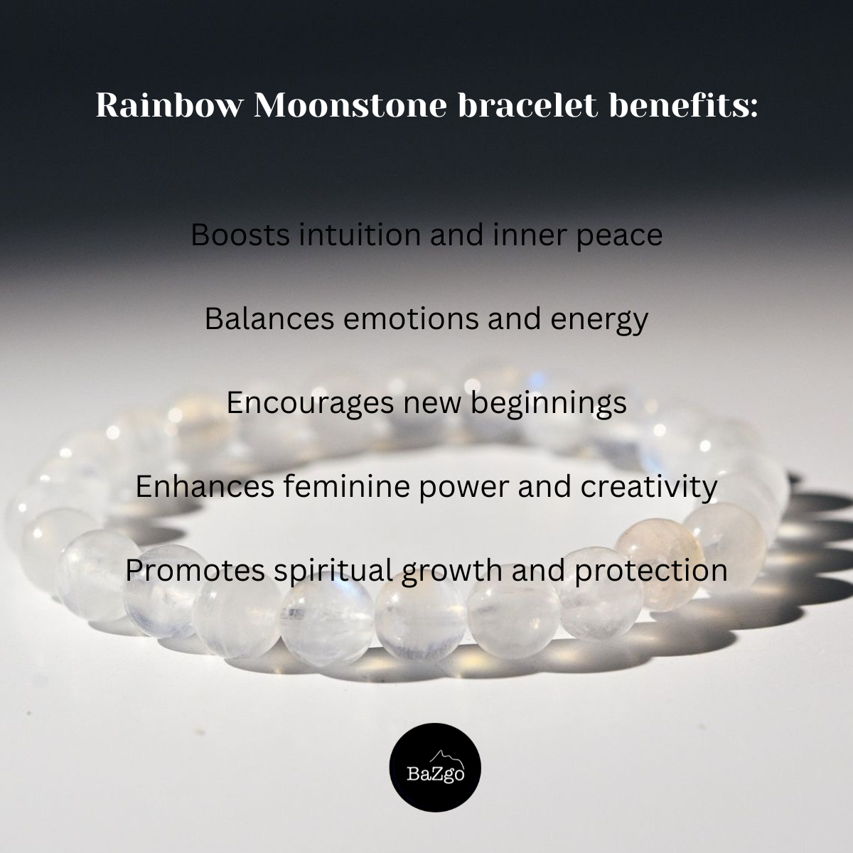 Rainbow Moonstone Bracelet – AAA Quality Stone of Intuition & New Beginnings