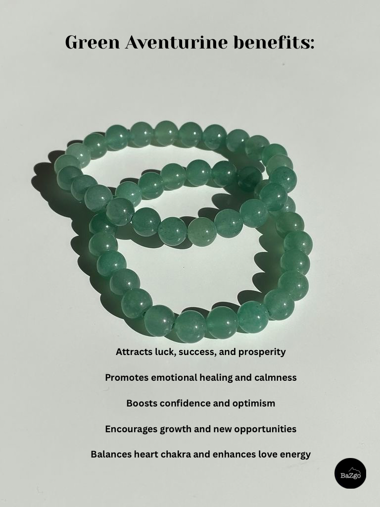 Green Aventurine Bracelet – AAA Quality Stone of Luck & Prosperity